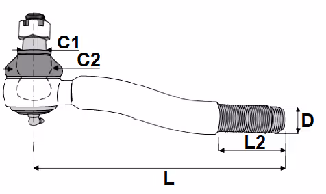 Rotule de direction Ford 1'' D L225 mm 83929289