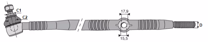 Rotule de direction Ford 3/4'' L755 mm C5NN3307G