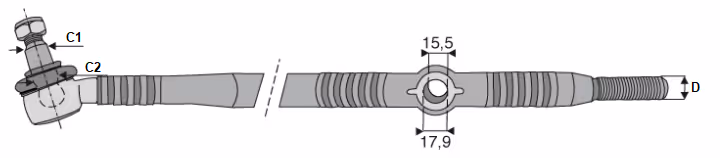 Rotule de direction Ford 3/4'' L810 mm C3NN3308E