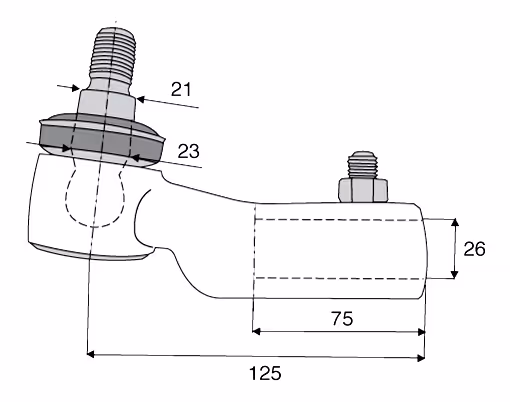 Rotule de direction Ford M26x1.5 D L125 mm 83947648