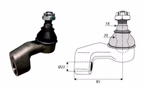 Rotule de direction gauche Mc Cormick M22x1.5 D L85 mm 3429969M1