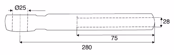 Rotule de direction JCB M28x1.5 D L280 mm