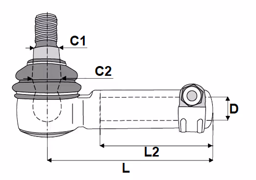 Rotule de direction Landini M18x1.5 D L70 mm 3426660M1