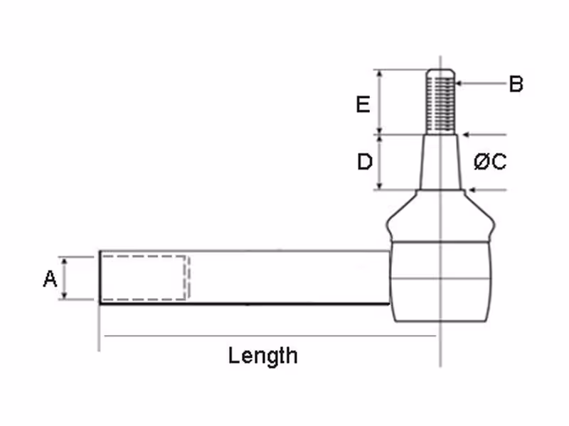 Rotule de direction, Longueur: 272mm - adaptable sur tracteurs John-Deere - ref AL220358