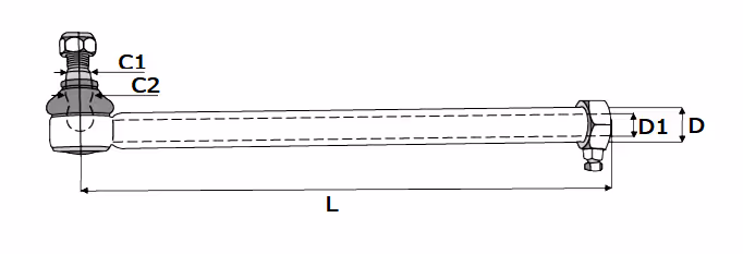 Rotule de direction Massey Ferguson Ø19.2 L395 mm 880012M93