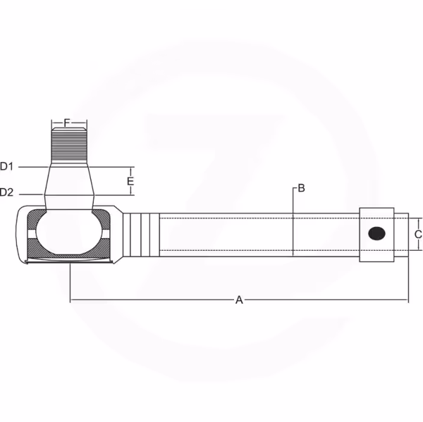 Rotule de direction Massey Ferguson Ø19 L395 mm