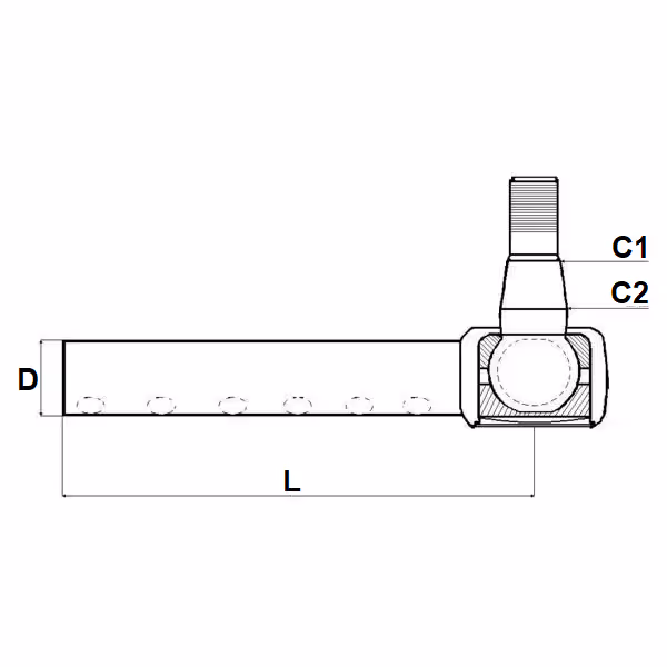 Rotule de direction Massey Ferguson Ø26 L740 mm 3475945M91 adaptable