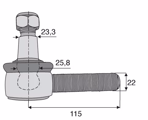 Rotule de direction MB Tract M22x1.5 D L115 mm 0004632429