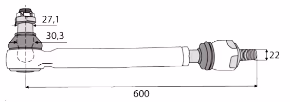 Rotule de direction + rotule axiale droite Manitou 745159