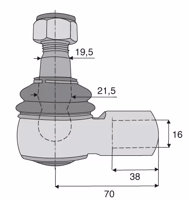 Rotule de direction Same M16x1.5 D L70 mm 0.010.2459.0