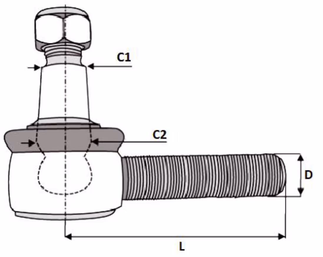 Rotule de direction Valmet M24x1.5 D L105 mm 720885