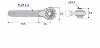 Rotule M24 X 3 Filetage gauche cat.2