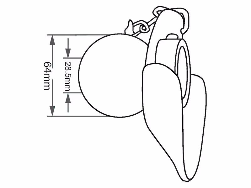 Rotule renforcée noire pour bras inférieurs avec oreille (Cat. 3/2)