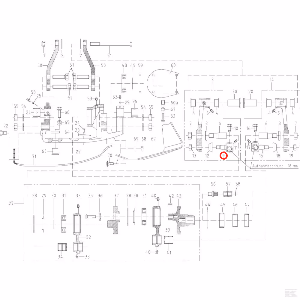 Rotule sphérique de lame inférieure ESM 2890100