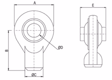 Rotule supérieure attelage à souder à queue ronde adaptable Cat.2 25.7 mm