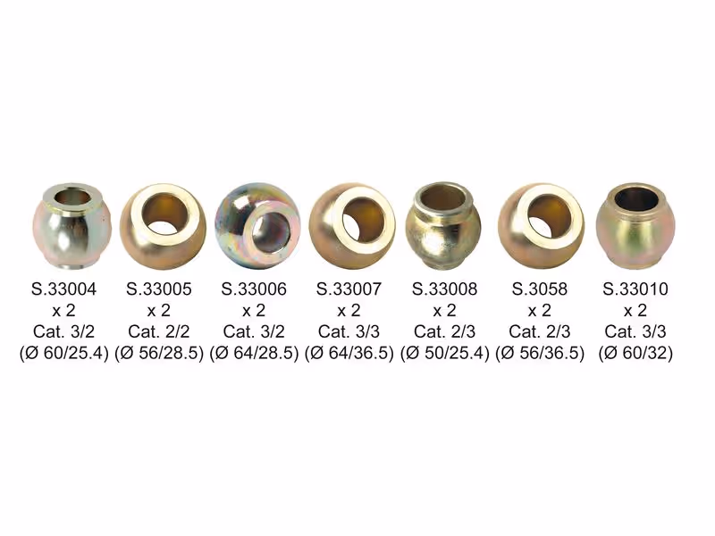 rotules att. auto (Cat. Lower Link Ball 2/2, 2/3, 3/3, Top Link Ball 2/2, 2/3, 3/2, 3/3) (14 pièces Assortiment)
