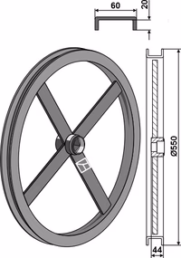 Roue avec profil en U - extérieur gauche