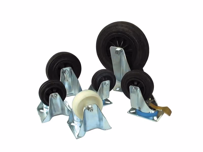 Roue castor Braked caoutchoutée Capacité: 205kgs, Ø roue: 200mm
