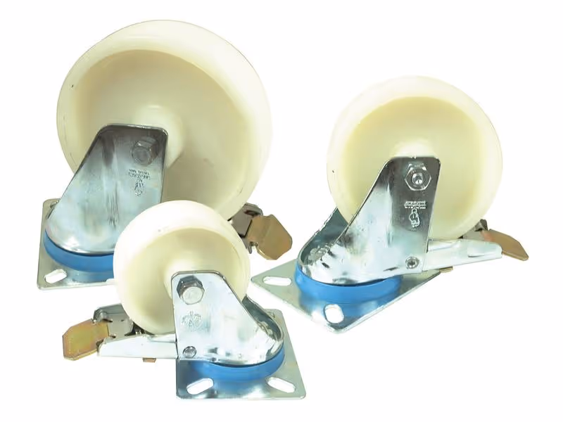 Roue castor Braked Plastique/Nylon Capacité: 120kgs, Ø roue: 80mm