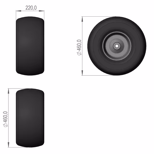 ROUE D'ANDAINEUR COMPLETE 18X8.508 6 PLYS SIP