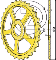 Roue cambridge Vaderstad 560mm 101081 Adaptable