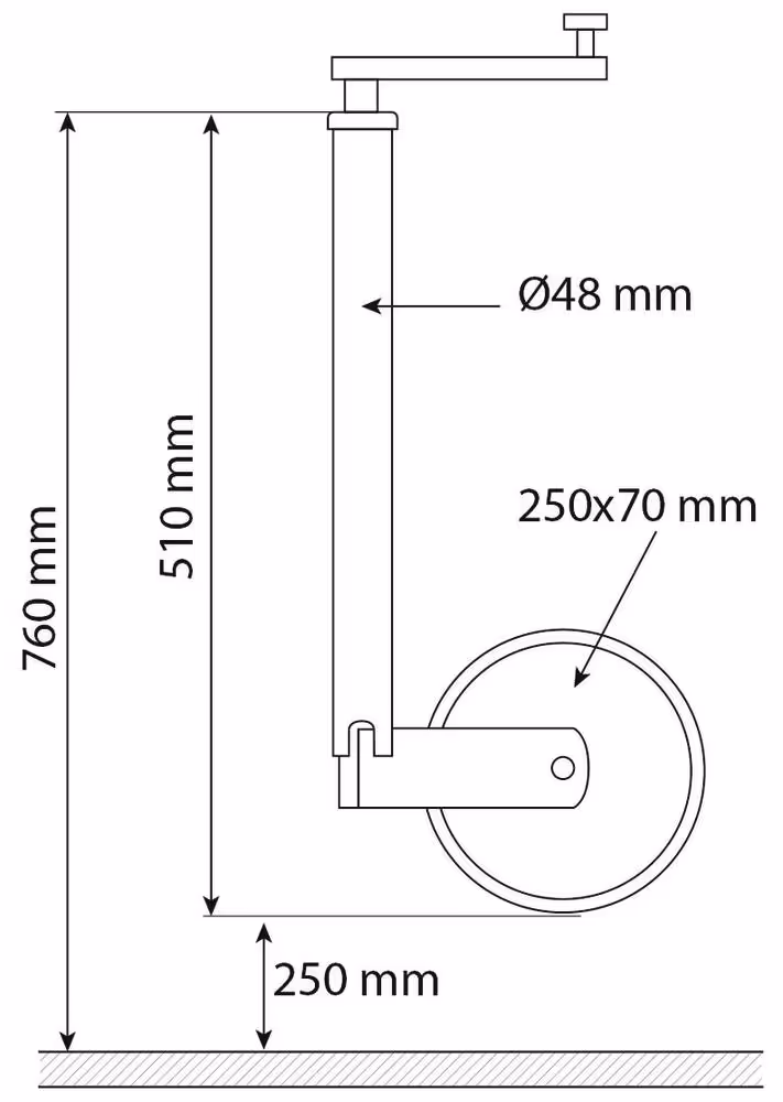 ROUE JOCKEY 48X400 ROUE GONFLABLE