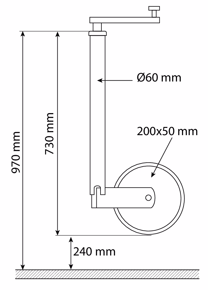 ROUE JOCKEY AUTOMATIQUE DIAMETRE 60 500KGS