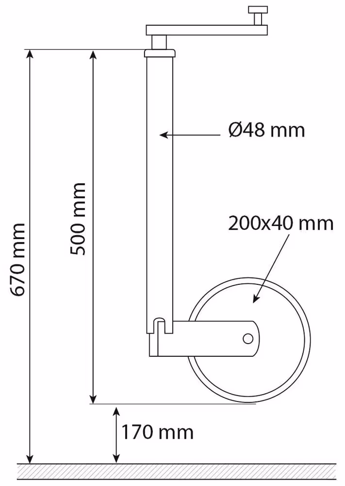 ROUE JOCKEY DIAM.48MM JANTE ACIER