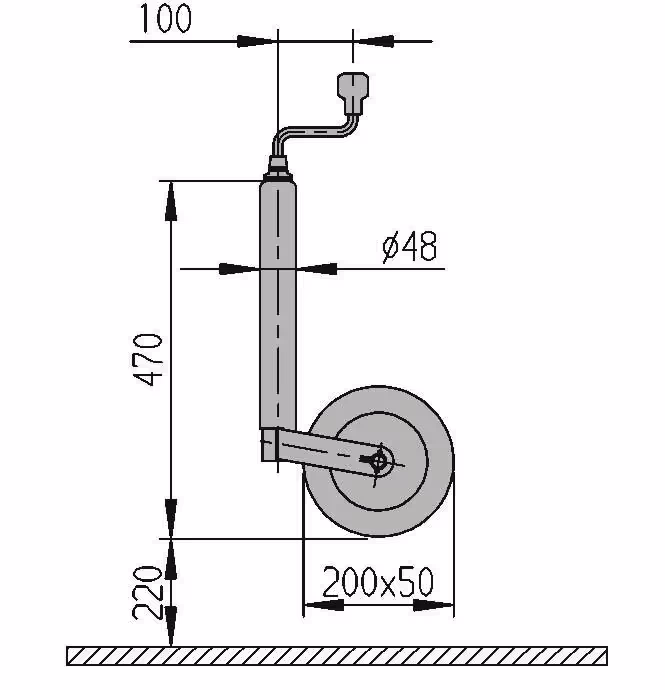 ROUE JOCKEY JANTE PLASTIQUE COMPACT DIAMETRE 48 150KGS