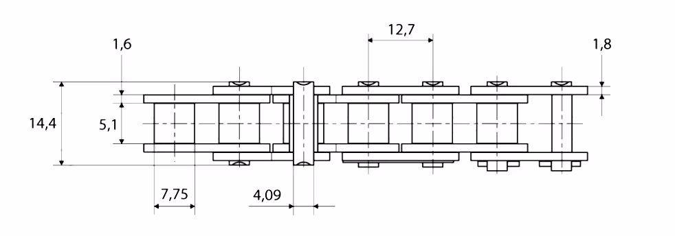 Rouleau de 5m de chaine 5R Monosem 66002672 adaptable