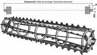 Rouleaux cage à barres crénelées avec arbre continu - 2400mm