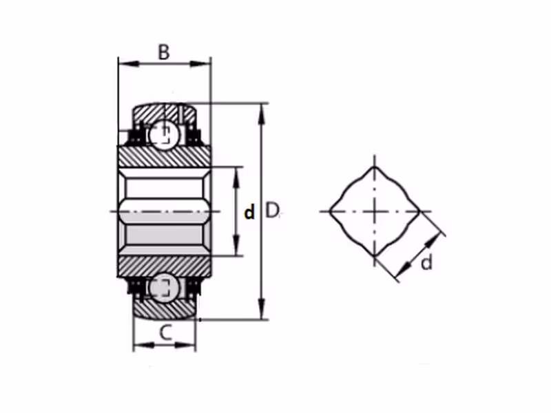 Roulement Arbre Carré Sparex (PDNF155/12)