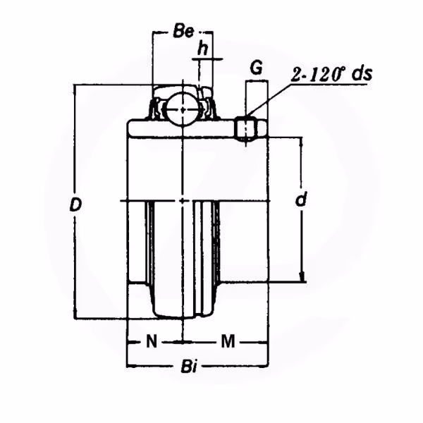 Roulement palier avec vis pointeaux UC206