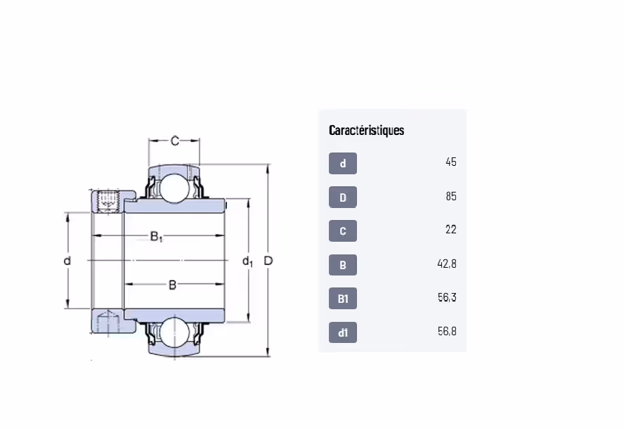 Roulement-palier YEL209-2F-SKF