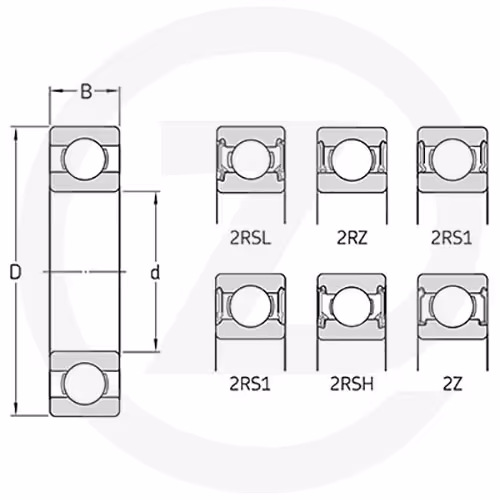 Roulement rigide a billes 6204-zz