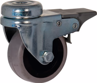 Roulette a oeil pivotante +frein d.50 al lisse 40kg