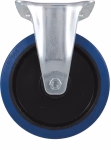 Roulette fixe chape zinguee bandage bleu d.125 150kg