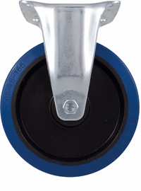Roulette fixe chape zinguee bandage bleu d.80 120kg