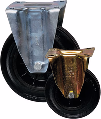 Roulette fixe chape zinguee bandage caoutch. d100 75kgs