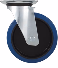 Roulette pivot. chape zinguee bandage bleu d.100 130kg