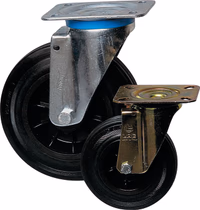 Roulette pivot. chape zinguee bandage caoutch. d100 75kgs