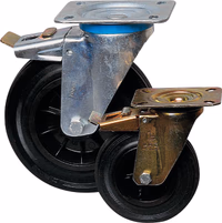 Roulette pivot.+frein chape zinguee bandage caoutch. d100 75