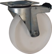Roulette pivot.+frein pp blanc d.100 al rlx cu 120kgs