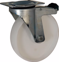 Roulette pivot.+frein pp blanc d.80 al rlx cu 100kgs
