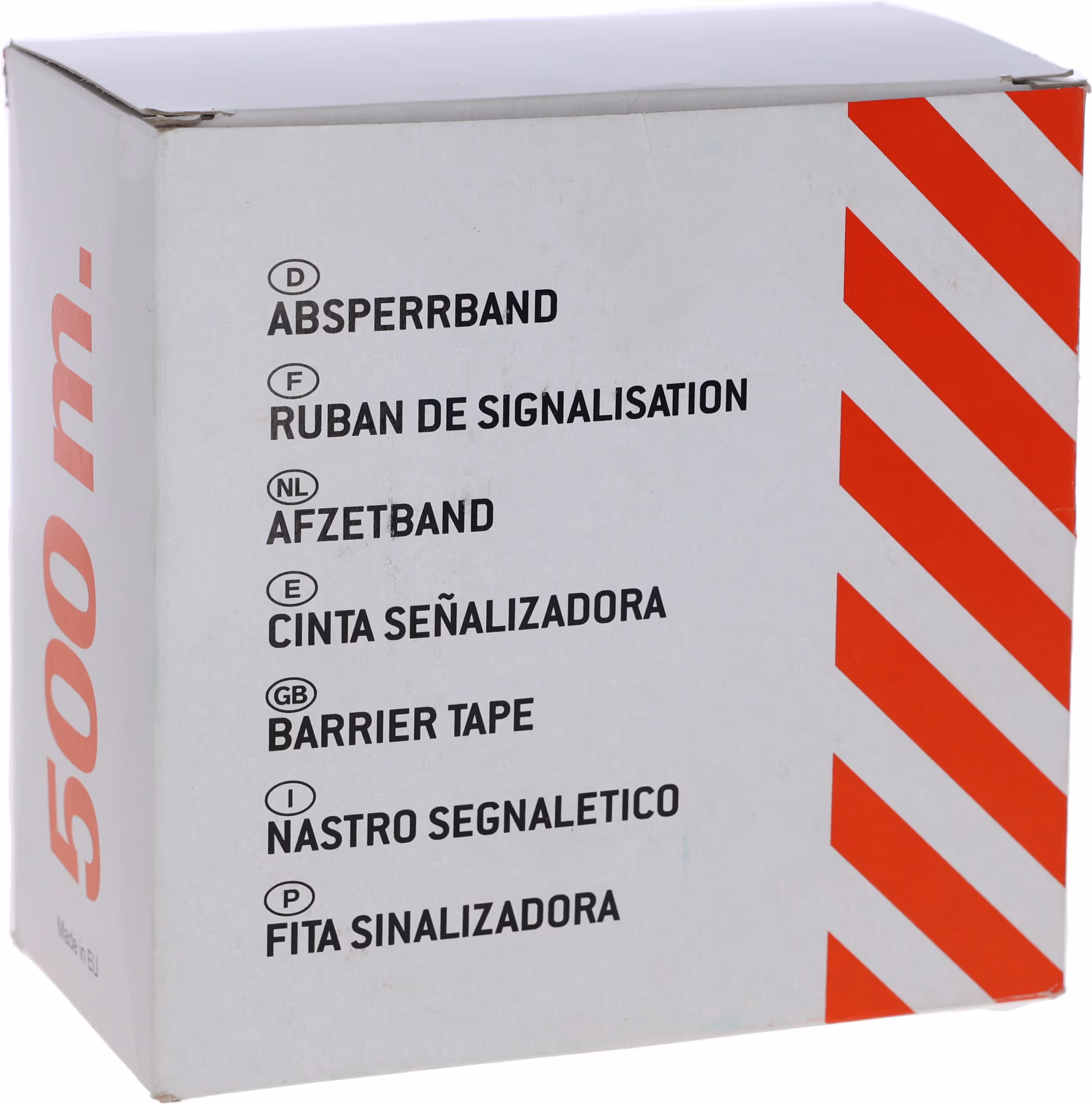 Ruban barrière rouge/blanc, 80mm, 500m