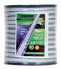 Ruban blanc et vert 12 mm / 200 m classic beaumont 