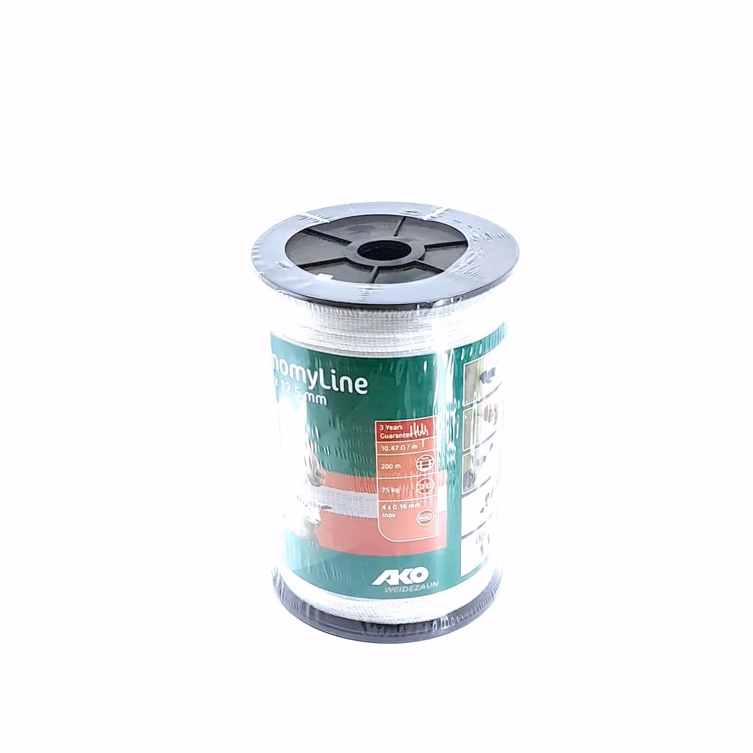 Ruban de clôture blanc 12.5 mm 200m EcoLine