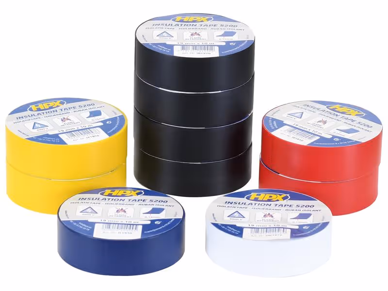 Ruban isolant PVC 19mm x 10m assorties
