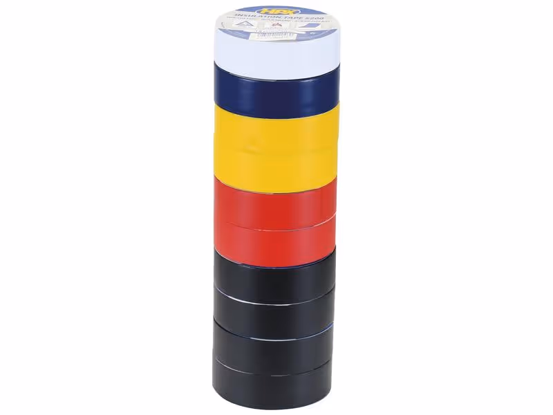 Ruban isolant PVC 19mm x 10m assorties