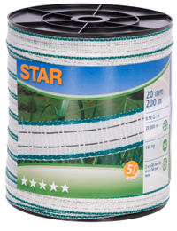 Ruban Star Classe blanc/vert 20mm 200m